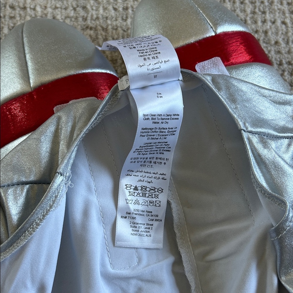 Pottery Barn Kids Silver Astronaut Costume with Red and Blue Accents - Picture 7 of 7